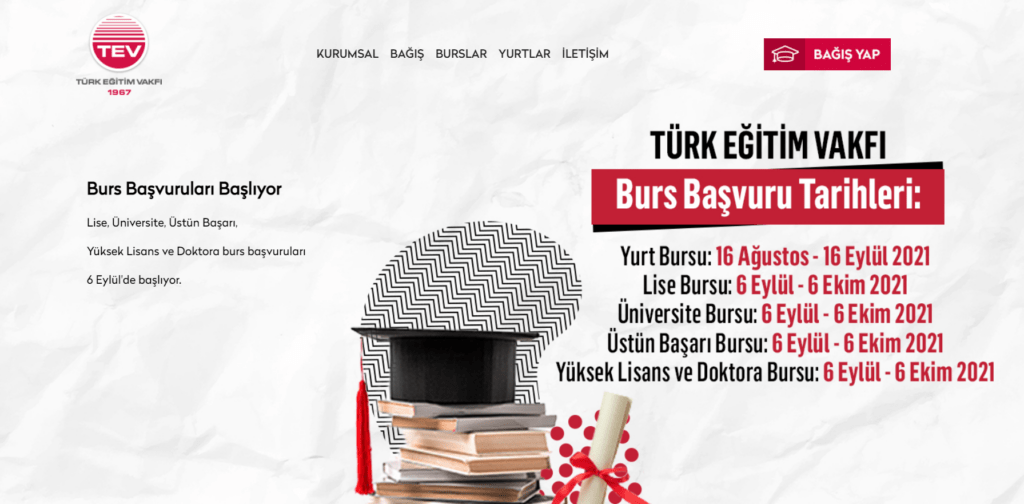 Burs veren kurumlar: Türk Eğitim Vakfı