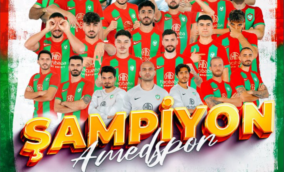 amedspor şampiyon oldu ptt 1.lige yükseldi